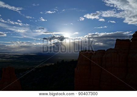 Sun getting through the clouds shortly before sunset