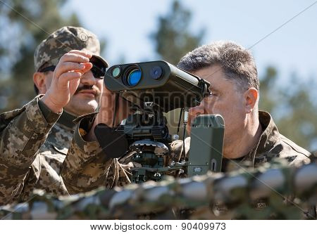 President Of Ukraine Petro Poroshenko At The Training Center Of The Land Forces