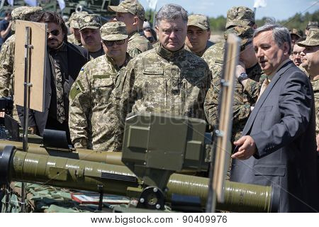 President Of Ukraine Petro Poroshenko At The Training Center Of The Land Forces