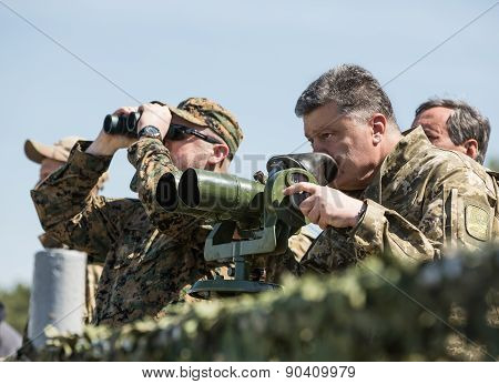 President Of Ukraine Petro Poroshenko At The Training Center Of The Land Forces