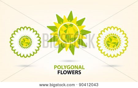 low poly spring flower.