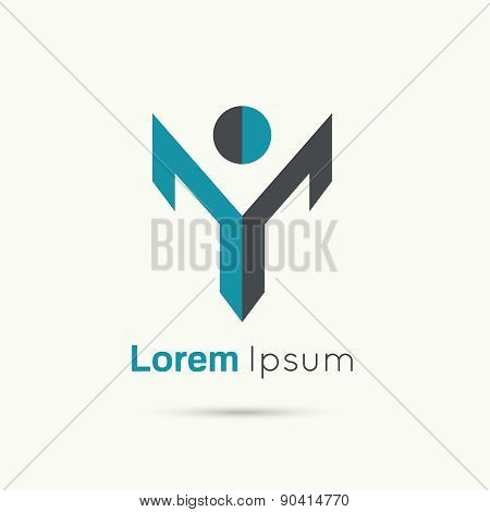 Abstract vector logo design template.