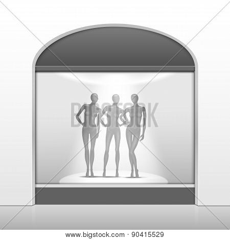 Clothing Shop Boutique Store Front with Mannequins