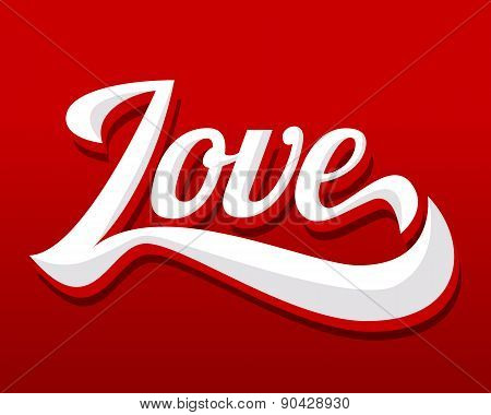 Love Letter On Red Background