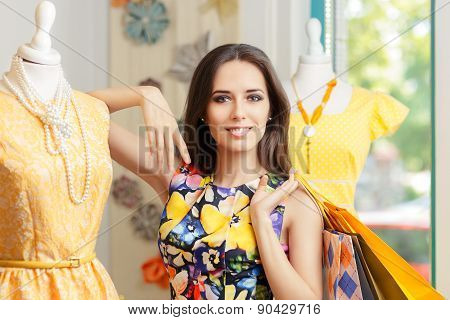 Woman Shopping in Fashion Store