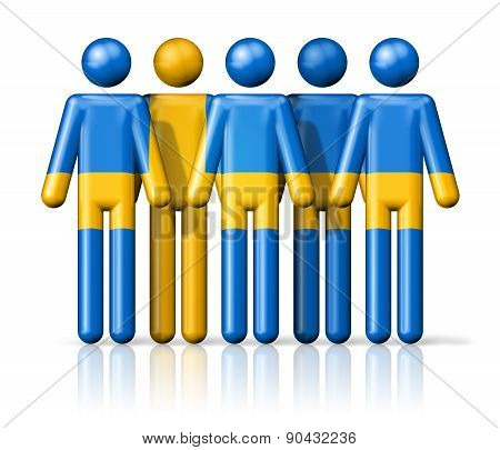 Flag Of Sweden On Stick Figure