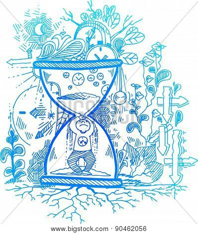 Sketch doodles: TIME vector