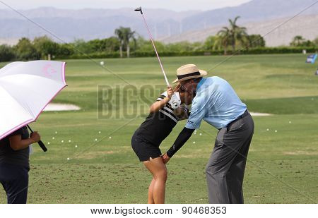 David Leadbetter And Lydia Ko At The Ana Inspiration Golf Tournament 2015
