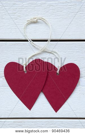 Two Hearts Label With Copy Space Vertical