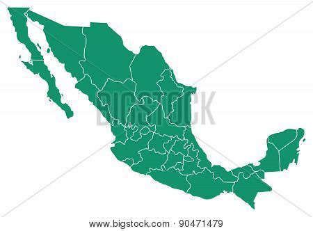 Map of Mexico with States