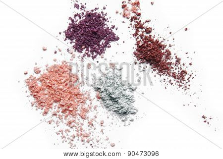 makeup eye shadow powder color isolated on white