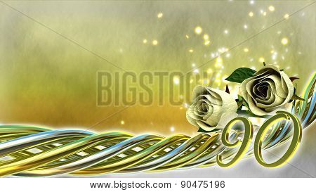 birthday concept with roses and sparks
