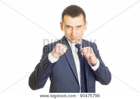 Businessman Clenching Fists
