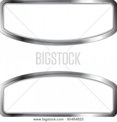 Abstract metal silver frame modern background. Vector design