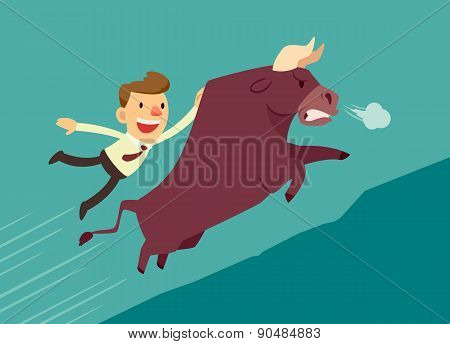 Businessman On A Bull