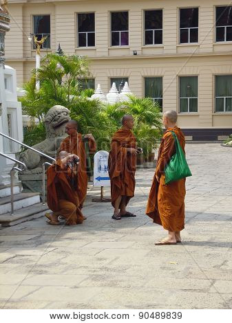 Buddhist monks, who were photographing each other