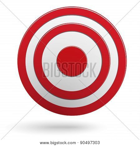 Red Round Darts Target Aim Isolated On White Background
