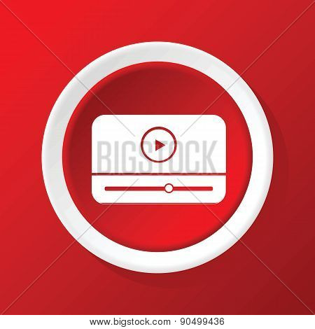 Mediaplayer icon on red