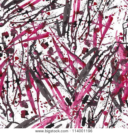Abstract Ink Spots Seamless Vector Pattern.
