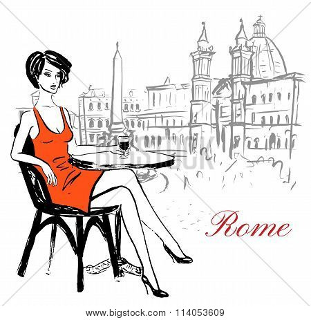 woman sitting in cafe