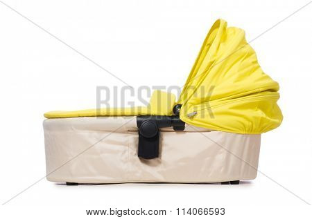 Baby carrycot isolated on white