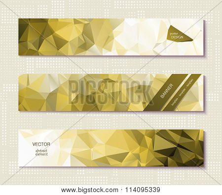 Design Template Banner With Polygonal Pattern