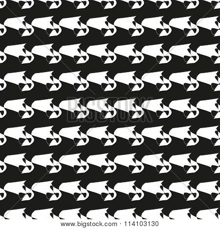 Seamless Vector Illustration With Black Patterns On White Background.