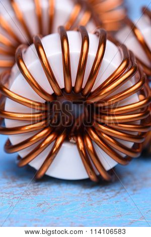 Macro of a copper coils