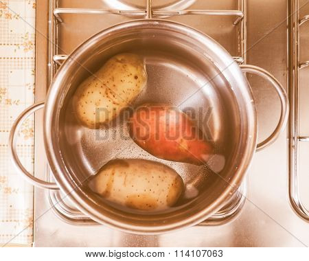 Saucepot On Cooker Vintage