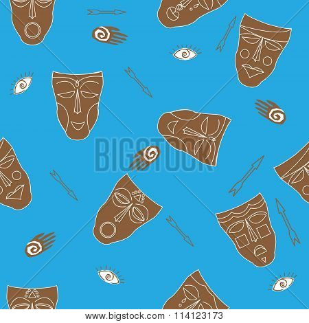 Tribal Ethnic Seamless Pattern. It Can Be Used For Cloth, Bags, Notebooks, Cards, Envelopes, Pads, B