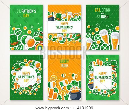 Patricks Day Greeting Cards Set