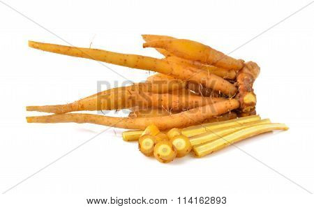 Whole Rhizome, Finger Root On White Background