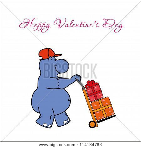 Vector Illustration With Hippo