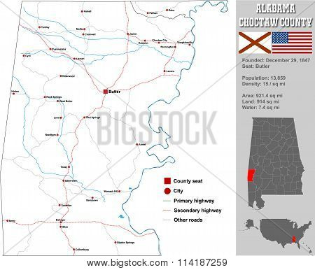 Alabama Choctaw County Map