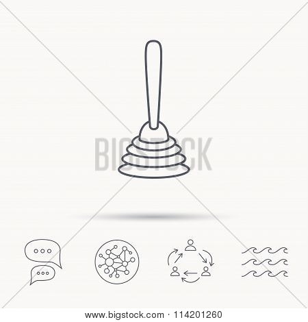 Plunger icon. Toilet cleaning tool sign.