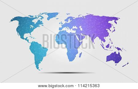 High Quality World Map Polygon Background Vector Illustration