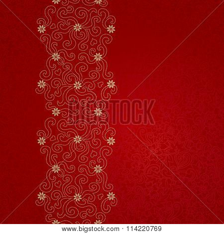 Vintage Seamless Border In Eastern Style.