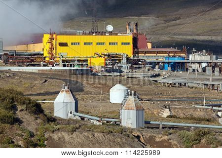 View Of Mutnovskaya Geothermal Power Station On Kamchatka