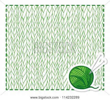 Green knitting background