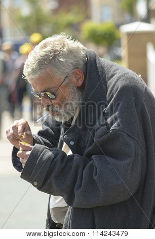 Homeless man on the street