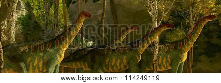 Jobaria Dinosaurs In Forest
