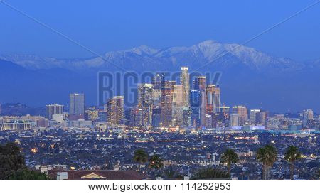 Classical Night View Of Los Angeles Downtown