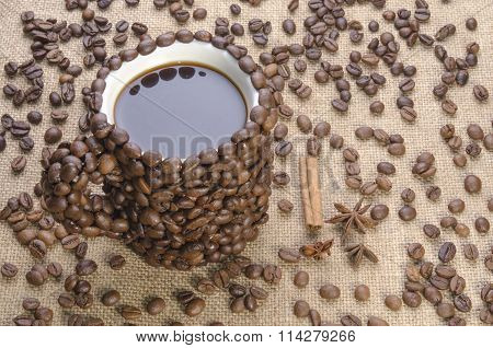 cup in the kofenykh grains