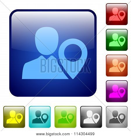 Color User Location Square Buttons