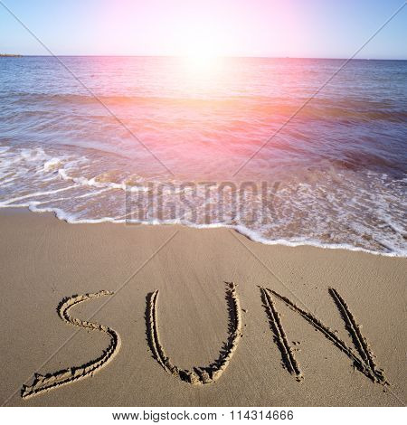 Sun Written On Wet Sand