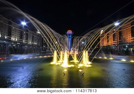 Bayterek Tower In Astana. Symbol Of Kazakhstan
