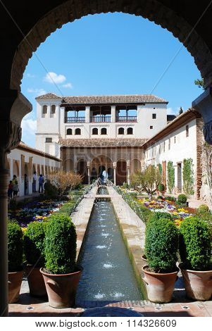 Generalife water channel garden, Alhambra Palace.