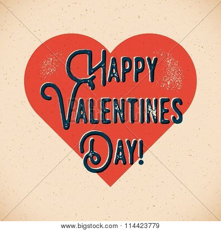Retro Valentines Day card with shifted colors
