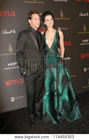 BEVERLY HILLS, CA - JAN. 10: Peter Facinelli and Jaime Alexanderi arrive at the Weinstein Company 2016 Golden Globes After Party, Jan 10, 2016 at the Beverly Hilton Hotel in Beverly Hills, CA. 