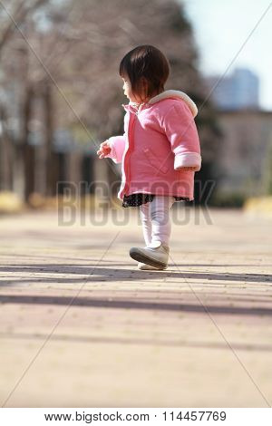 Japanese toddling baby girl (1 year old)